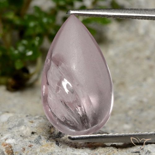 5.49ct 자연스러운 라이트 로즈 핑크 모르가나이트, 배 모양, 투명한