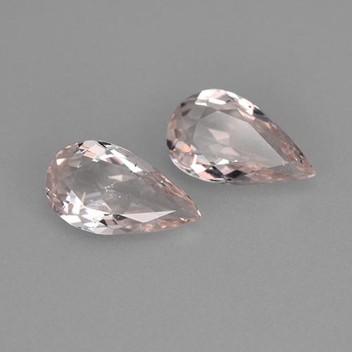 1.67캐럿 천연 로즈 핑크 톤 모가나이트 보석, 배 모양, 9.1×5.1 mm, VS
