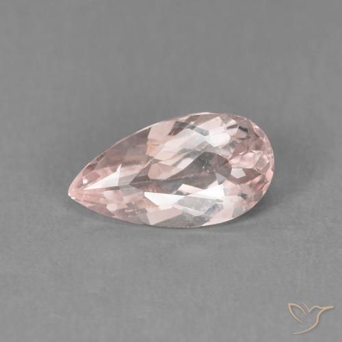 1.00ct 자연스러운 플라밍고 핑크 모르가나이트, 배 모양, VVS-VS