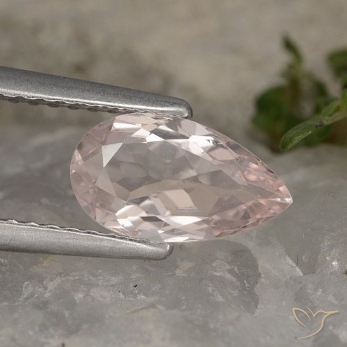 1.04ct 자연스러운 플라밍고 핑크 모르가나이트, 배 모양, VVS-VS