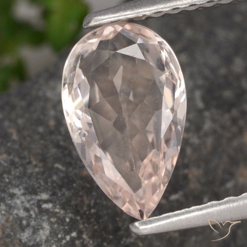 1.22ct 자연스러운 플라밍고 핑크 모르가나이트, 배 모양, VVS-VS