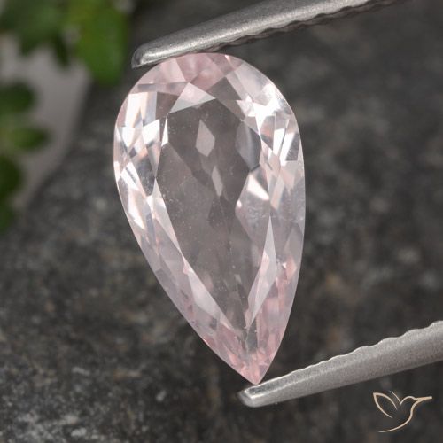 1.18ct 자연스러운 미디엄 라이트 핑크 모르가나이트, 배 모양, VVS-VS