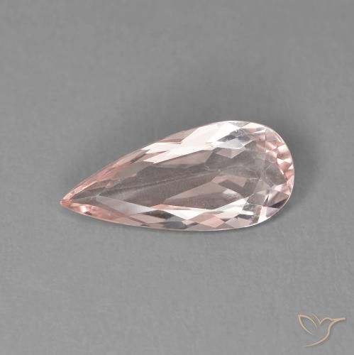 1.24ct 자연스러운 플라밍고 핑크 모르가나이트, 배 모양, VVS-VS