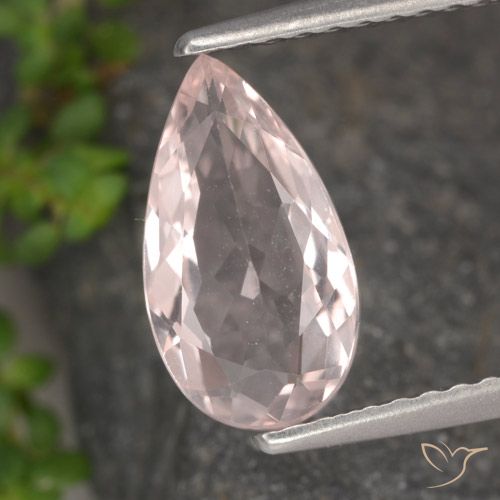 1.18ct 자연스러운 라이트 핑크 모르가나이트, 배 모양, VVS