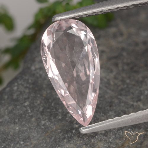 1.10ct 자연스러운 플라밍고 핑크 모르가나이트, 배 모양, VVS-VS