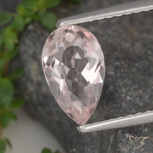 1.02ct 자연스러운 플라밍고 핑크 모르가나이트, 배 모양, VVS-VS
