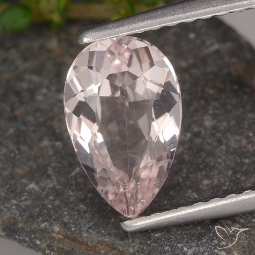 1.14ct 자연스러운 플라밍고 핑크 모르가나이트, 배 모양, VVS-VS