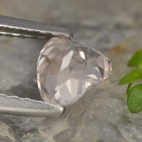 0.55캐럿 천연 살몬 핑크 모가나이트, 하트 모양, 4.7×5.4 mm, VS