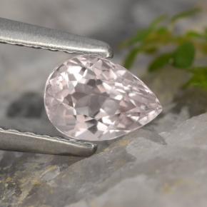 0.51캐럿 천연 라이트 핑크 모가나이트, 배 모양, 6.1×4.4 mm, VVS