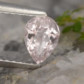 0.51캐럿 천연 라이트 핑크 모가나이트, 배 모양, 6.1×4.4 mm, VVS