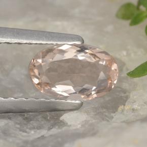 0.54캐럿 천연 라이트 핑크 모가나이트, 타원형 컷, 7.2×4.6 mm, VVS
