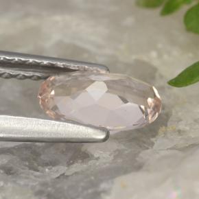 0.54캐럿 천연 라이트 핑크 모가나이트, 타원형 컷, 7.2×4.6 mm, VVS