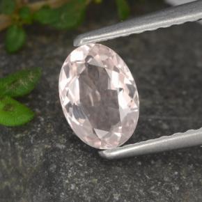0.53캐럿 천연 라이트 핑크 모가나이트, 타원형 컷, 6.5×4.7 mm, VVS