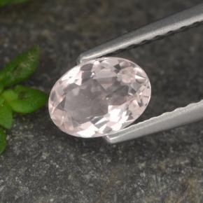 0.53캐럿 천연 라이트 핑크 모가나이트, 타원형 컷, 6.5×4.7 mm, VVS