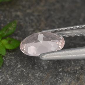 0.53캐럿 천연 라이트 핑크 모가나이트, 타원형 컷, 6.5×4.7 mm, VVS