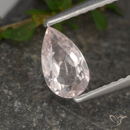 0.47ct 자연스러운 플라밍고 핑크 모르가나이트, 배 모양, VS