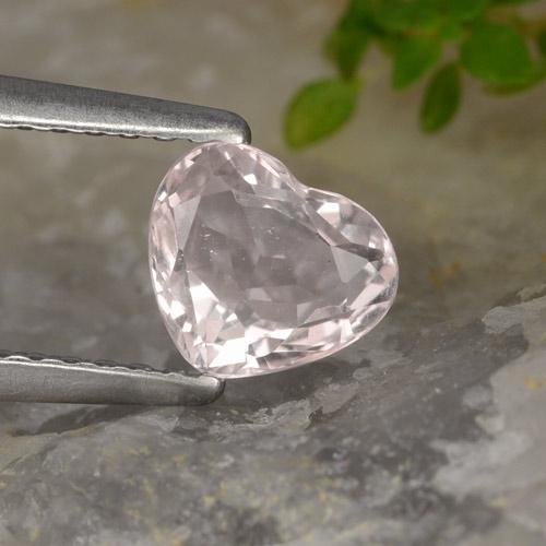 0.70캐럿 천연 미디엄 라이트 핑크 모가나이트, 하트 모양, 5.5×6.4 mm, VVS