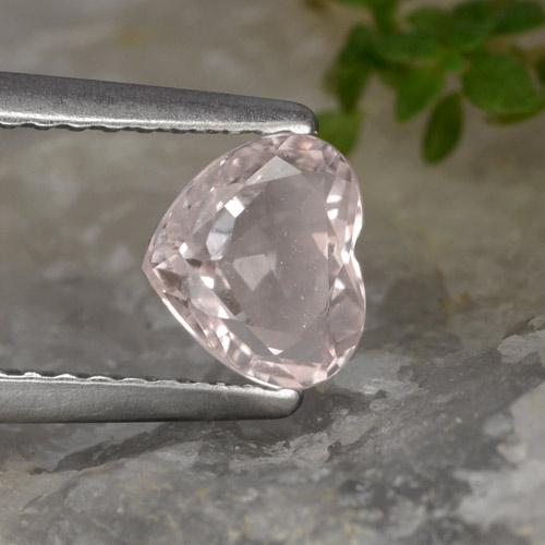 0.70캐럿 천연 미디엄 라이트 핑크 모가나이트, 하트 모양, 5.5×6.4 mm, VVS