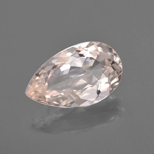 2.47캐럿 천연 매우 연한 핑크 모가나이트, 배 모양, 12.1×7.6 mm, VVS-VS