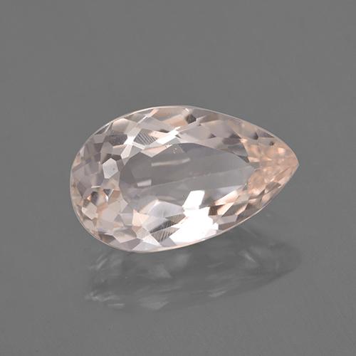2.47캐럿 천연 매우 연한 핑크 모가나이트, 배 모양, 12.1×7.6 mm, VVS-VS