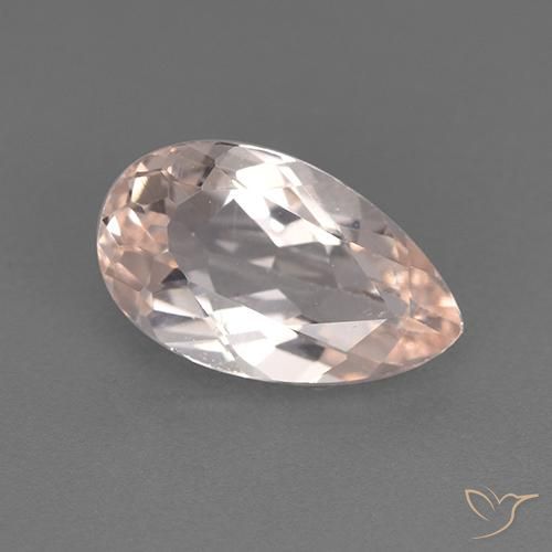 1.30ct 자연스러운 미디엄 핑크 모르가나이트, 배 모양, VS