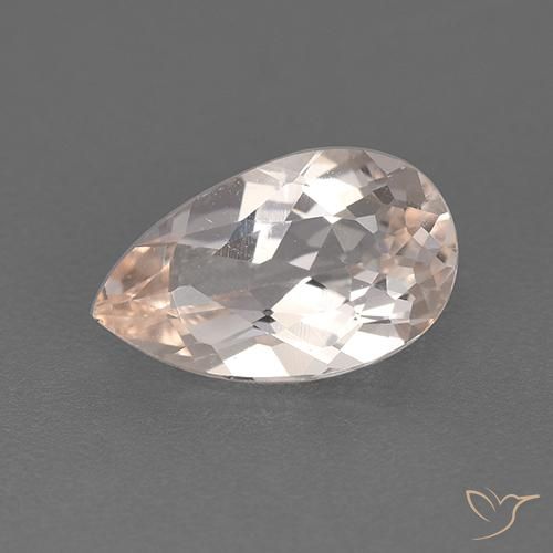 1.20ct 자연스러운 새먼 핑크 모르가나이트, 배 모양, VVS-VS