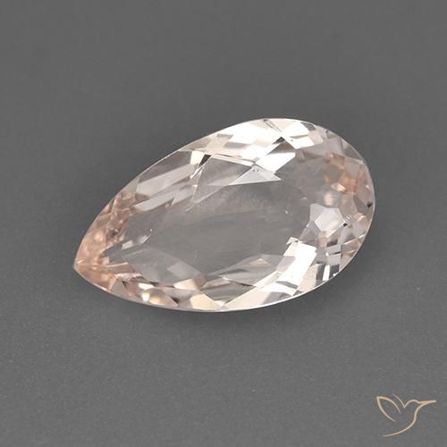 1.39ct 자연스러운 미디엄 라이트 핑크 모르가나이트, 배 모양, VVS-VS