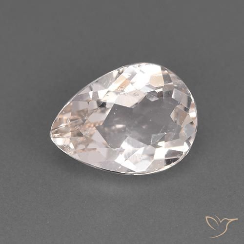 1.36ct 자연스러운 매우 밝은 분홍색 모르가나이트, 배 모양, VS