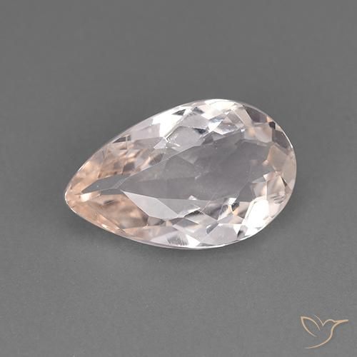 1.67ct 자연스러운 매우 밝은 분홍색 모르가나이트, 배 모양, VS
