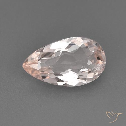 1.25ct 자연스러운 미디엄 라이트 핑크 모르가나이트, 배 모양, VVS-VS