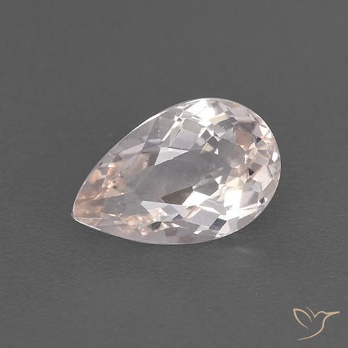 0.90ct 자연스러운 라이트 핑크 모르가나이트, 배 모양, VVS-VS