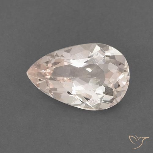 1.37ct 자연스러운 미디엄 라이트 핑크 모르가나이트, 배 모양, VS