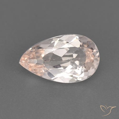 1.42ct 자연스러운 새먼 핑크 모르가나이트, 배 모양, VVS-VS