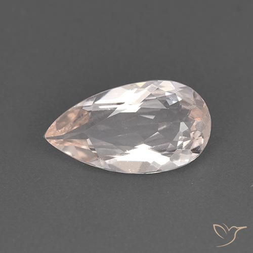 1.12ct 자연스러운 미디엄 라이트 핑크 모르가나이트, 배 모양, VVS-VS