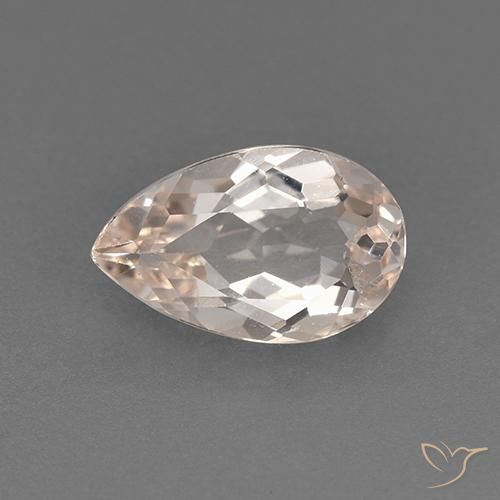 0.90ct 자연스러운 매우 밝은 분홍색 모르가나이트, 배 모양, VS