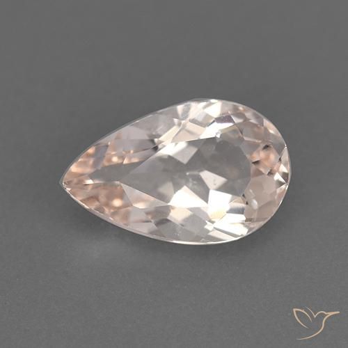 1.05ct 자연스러운 미디엄 핑크 모르가나이트, 배 모양, VVS-VS