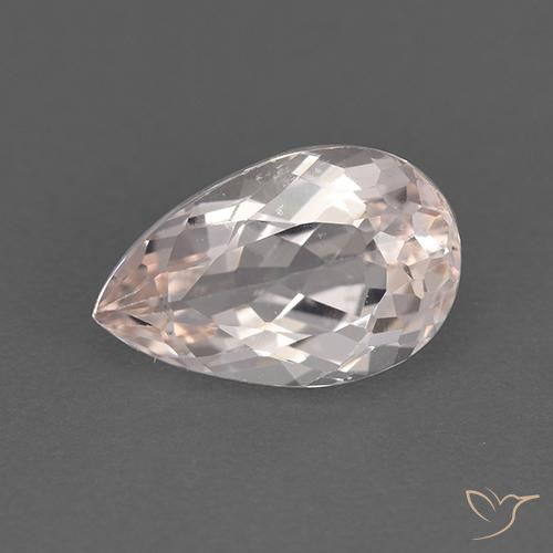 1.65ct 자연스러운 매우 밝은 분홍색 모르가나이트, 배 모양, VVS-VS