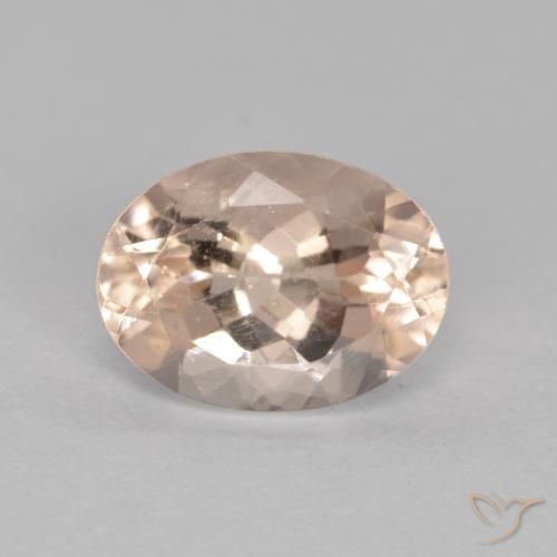 1.21캐럿 천연 살몬 핑크 모가나이트, 타원형 컷, 8×5.9 mm, VS