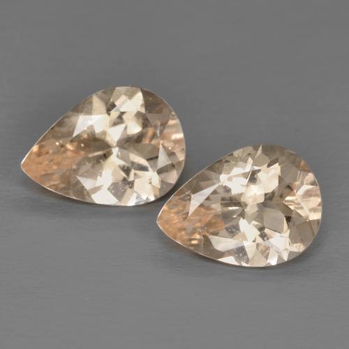 1.70캐럿 천연 Light Neutral Orange 모가나이트 보석, 배 모양, 8.1×5.9 mm, VS-SI