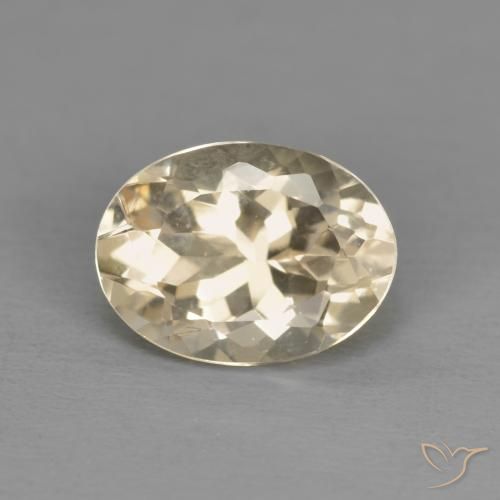 1.23ct 자연스러운 라이트 골든 모르가나이트, 타원형, VVS-VS