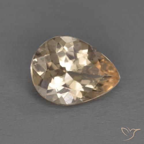 0.85ct 자연스러운 라이트 골든 모르가나이트, 배 모양, VS