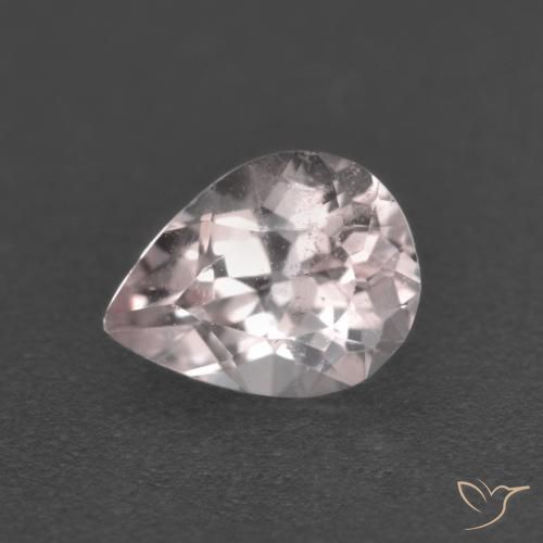 0.82ct 자연스러운 매우 밝은 분홍색 모르가나이트, 배 모양, VS-SI