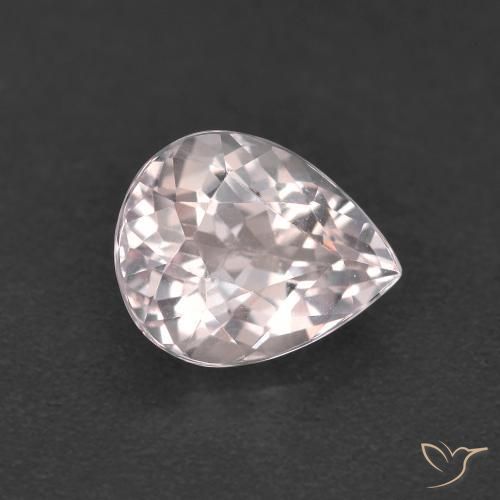 1.34ct 자연스러운 라이트 핑크 모르가나이트, 배 모양, VVS