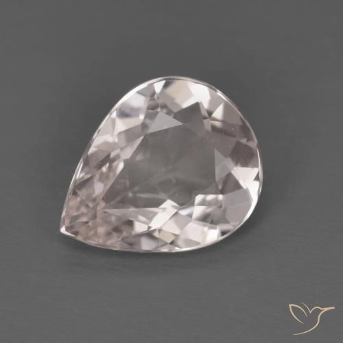 1.17ct 자연스러운 라이트 핑크 모르가나이트, 배 모양, VVS