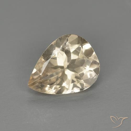 0.82ct 자연스러운 라이트 골든 모르가나이트, 배 모양, VS-SI