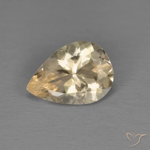 0.85ct 자연스러운 라이트 골든 모르가나이트, 배 모양, VS