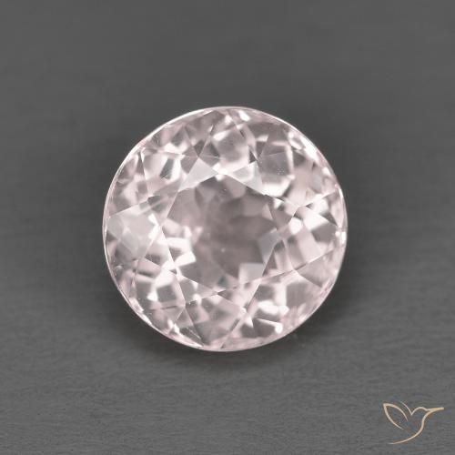 1.63캐럿 천연 라이트 핑크 모가나이트, 라운드 컷, 7.21 mm, VS