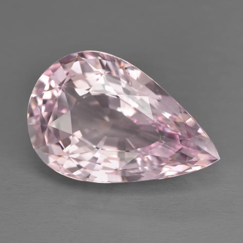 11.77캐럿 천연 매우 연한 핑크 모가나이트, 배 모양, 19.3×12.5 mm, VVS