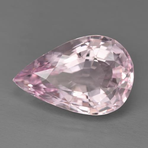 11.77캐럿 천연 매우 연한 핑크 모가나이트, 배 모양, 19.3×12.5 mm, VVS