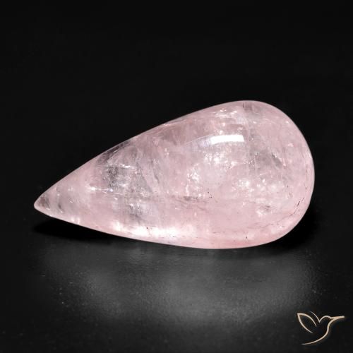 7.68ct 자연스러운 라이트 로즈 핑크 모르가나이트, 배 모양, 투명한